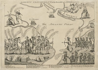 Triomf van de Vrijheid (of De Val van de Onderdrukking), ca. 27 december 1779-voor april 1774 door Henry Dawkins